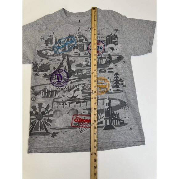 Disney Parks Discover The Magic Gray Map T-Shirt Disneyland Attractions Medium - Picture 5 of 6